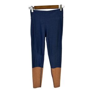Outdoor Voices Womens size Small Dipped Warmup Yoga Leggings Blue Gold